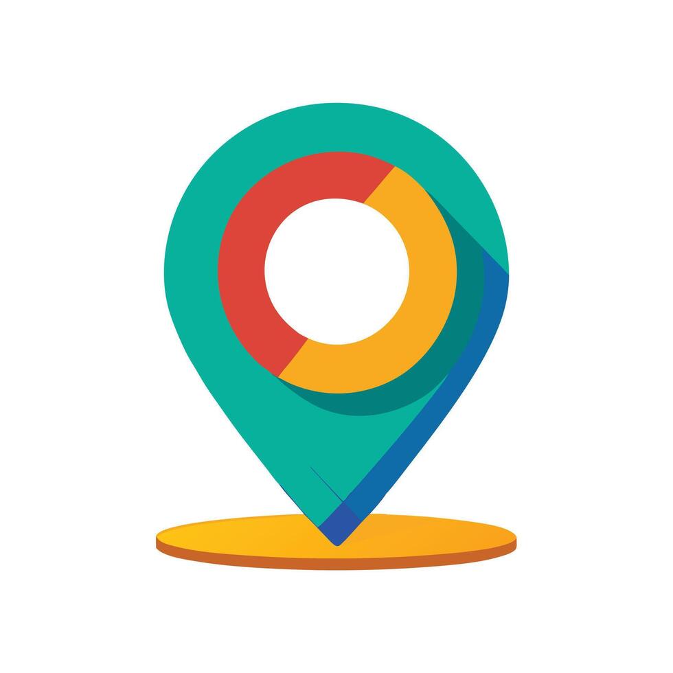 Modern Flat Style Location Pin Icon and Isolated Background vector