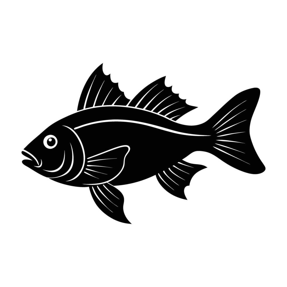 Snapper fish gliding gracefully with a fanned tail fin in clear waters vector