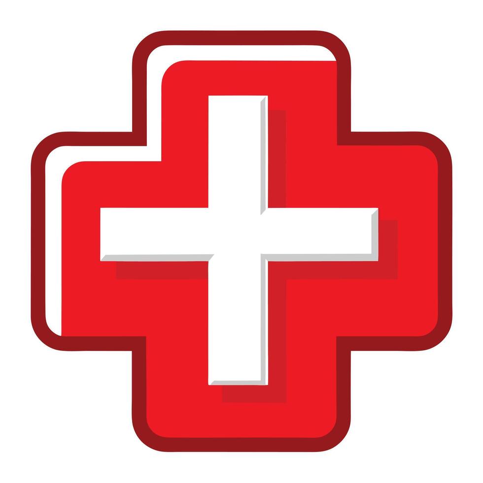 A red cross with white crosses on it vector