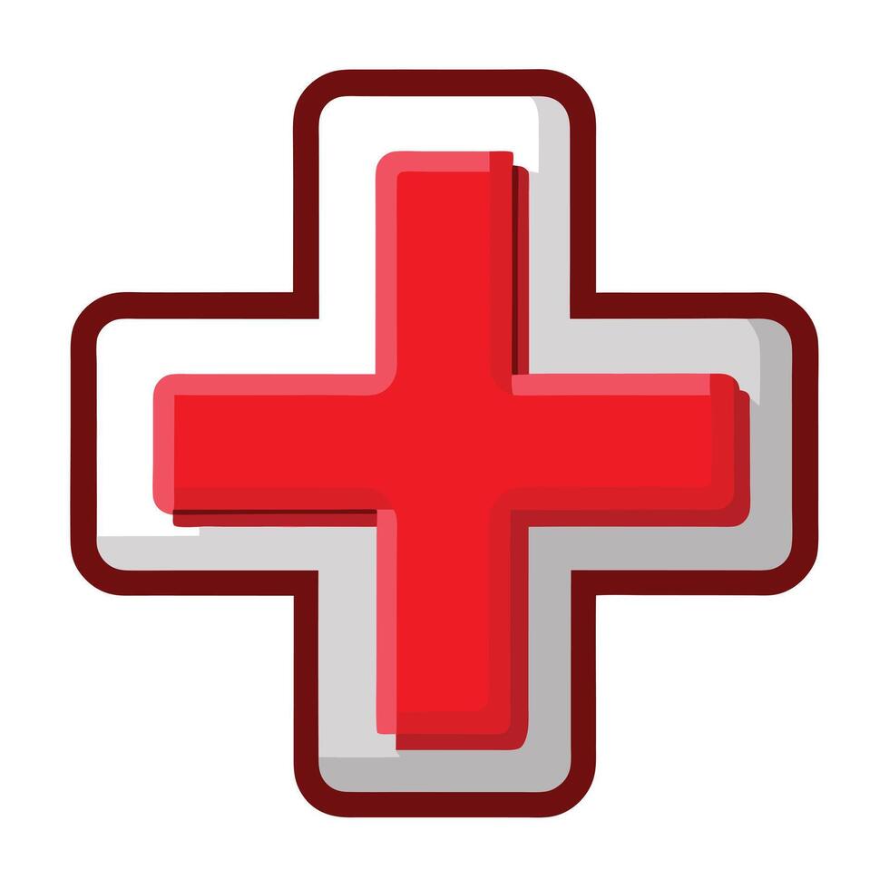 Modern Clean Medical Cross Icon and Isolated Background vector