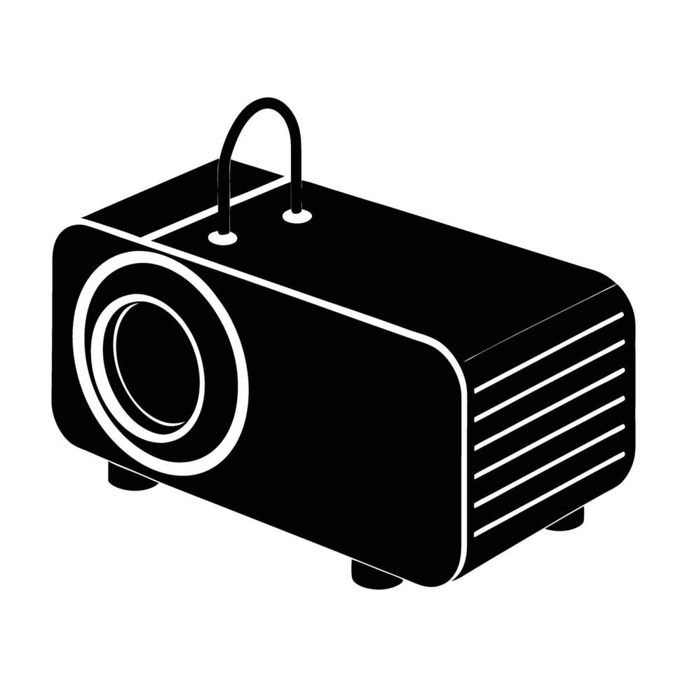 Portable projector featuring built in speakers for immersive media presentations indoors vector