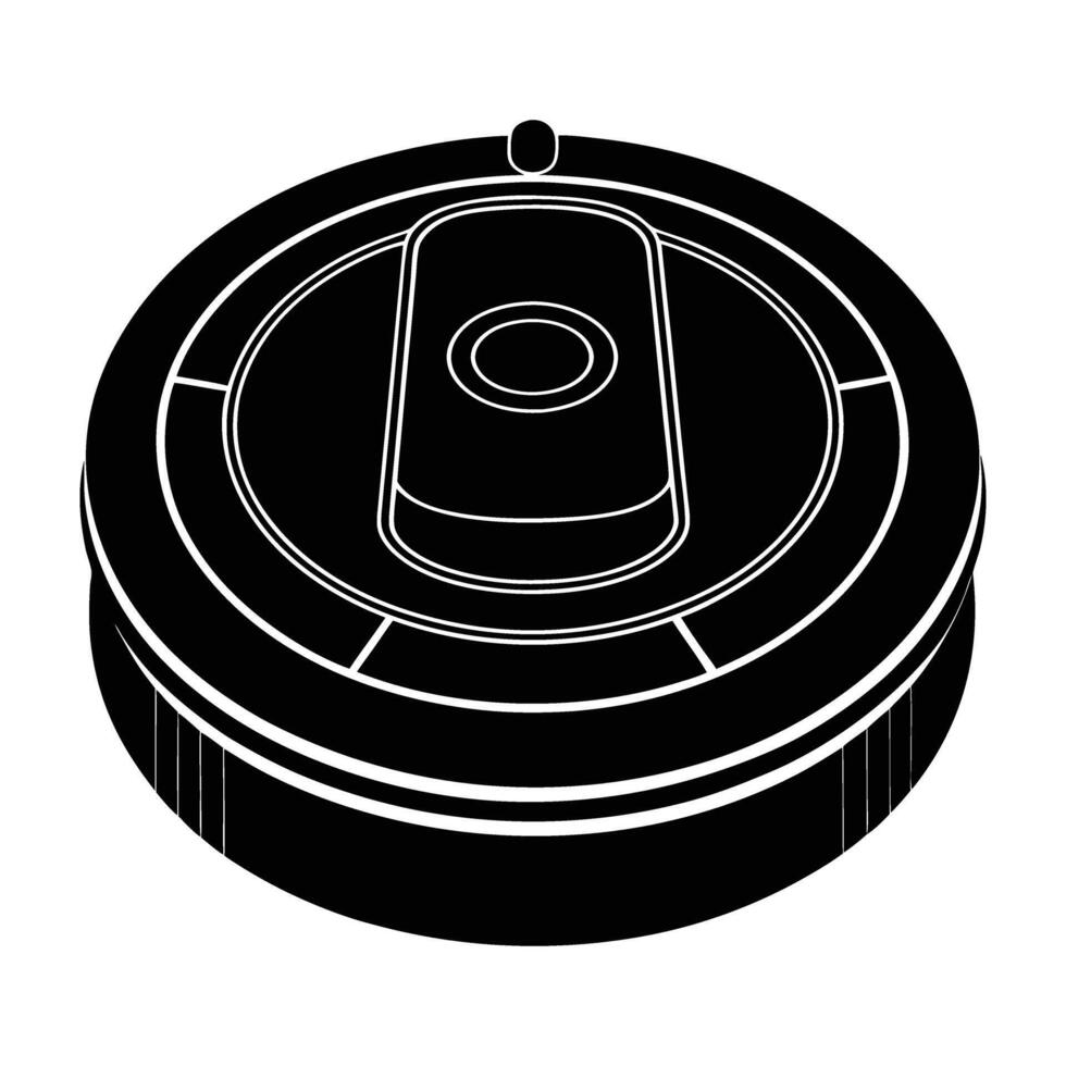 Robot vacuum cleaner featuring a circular design for seamless floor maintenance vector