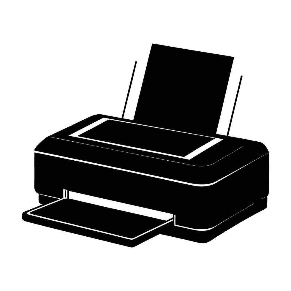 Portable wireless printer with integrated paper tray designed for quick printing tasks vector