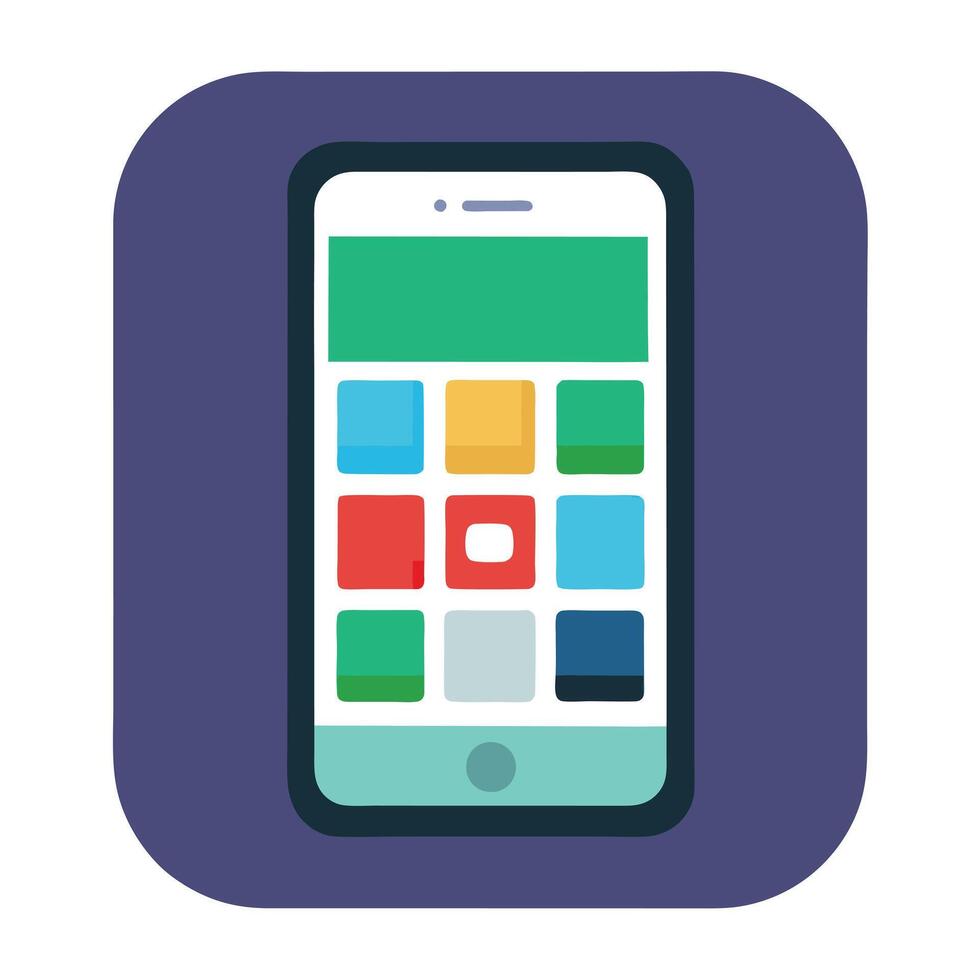 Smartphone Icon with a Mobile App and Isolated on a white Background vector