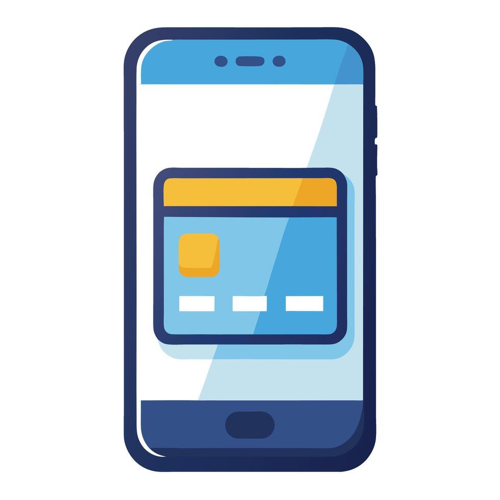 Modern Smartphone Icon Displaying a Payment Method and Isolated Background vector