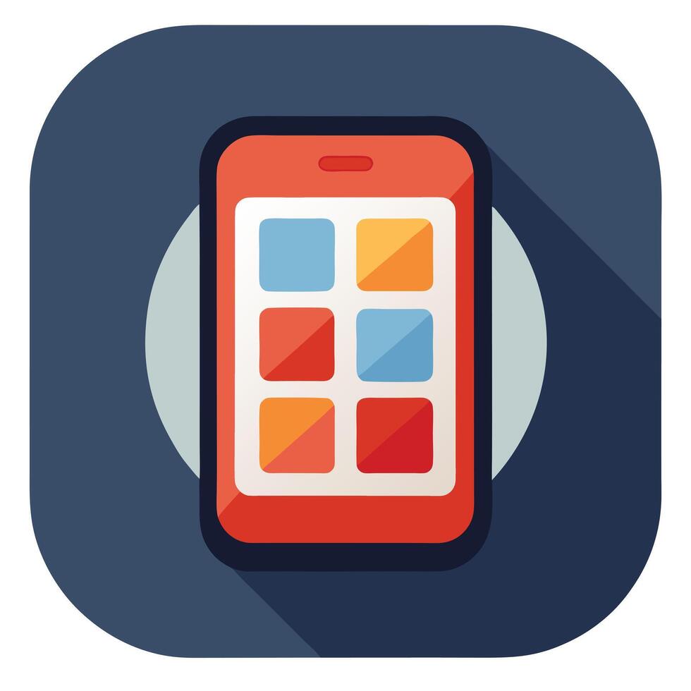 Modern Smartphone Icon with a Mobile App and Isolated Background vector