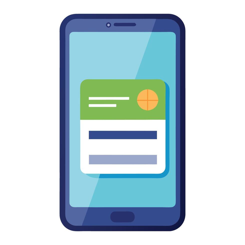 Smartphone Icon Displaying a Payment Method and Isolated Background vector