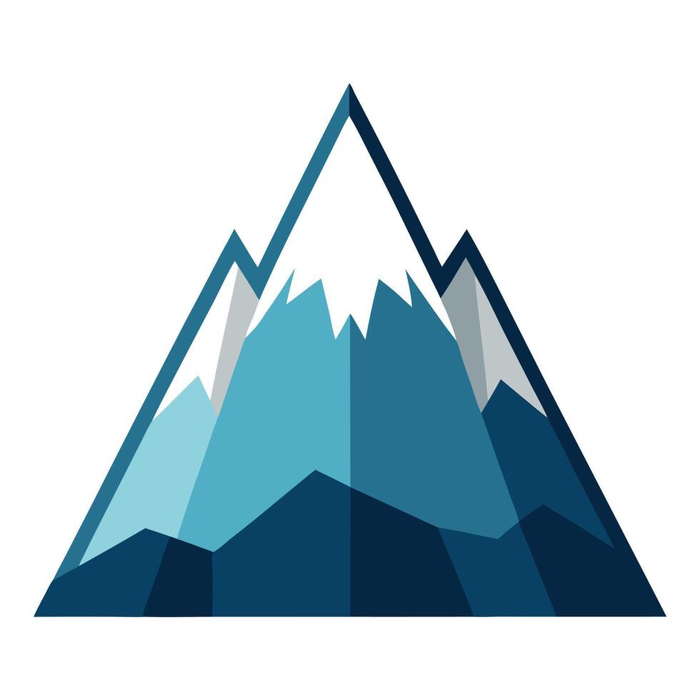 Simple Mountain Peak Icon with Snow and Isolated Background vector