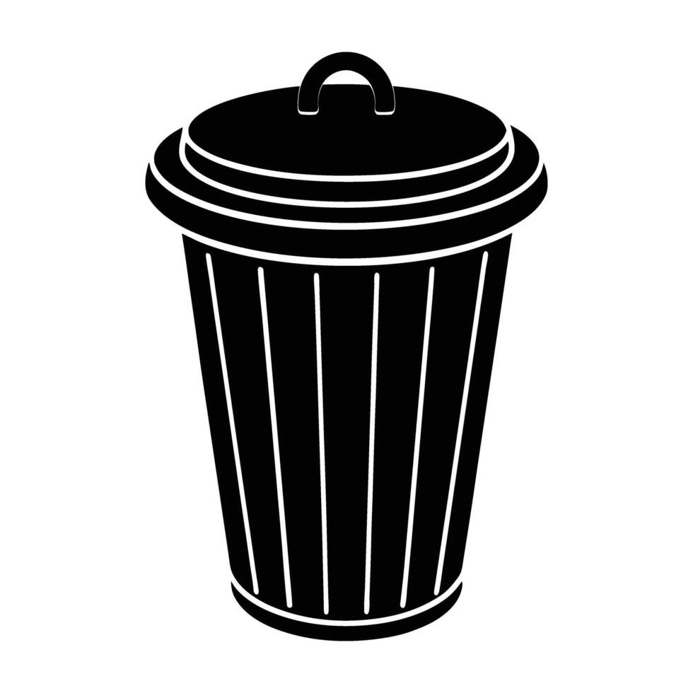 Smart trash can featuring automatic lid for efficient and clean waste management vector