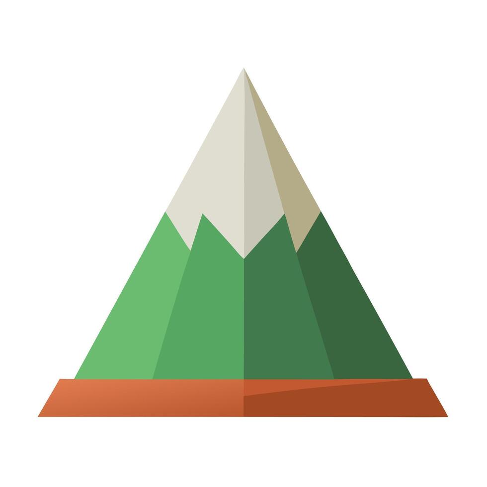 Simple Triangular Mountain Peak Icon and Isolated Background vector