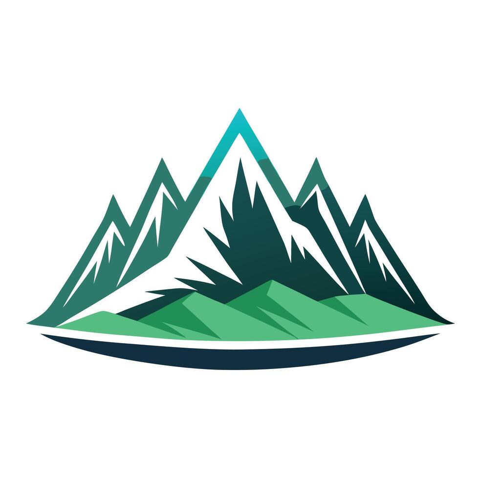 Elegant Stylized Mountain Range Icon and Isolated Background vector