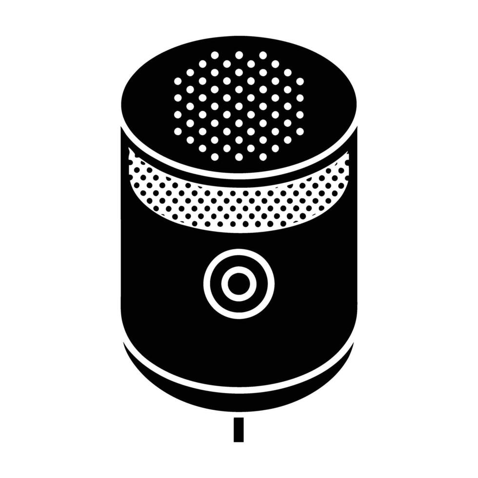 Smart speaker featuring voice assistant and microphone for seamless handsfree operation vector