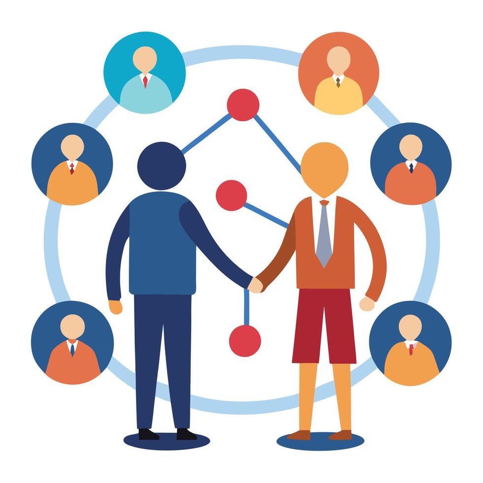 Elegant People Icon Shaking Hands at an Event and Isolated Background vector