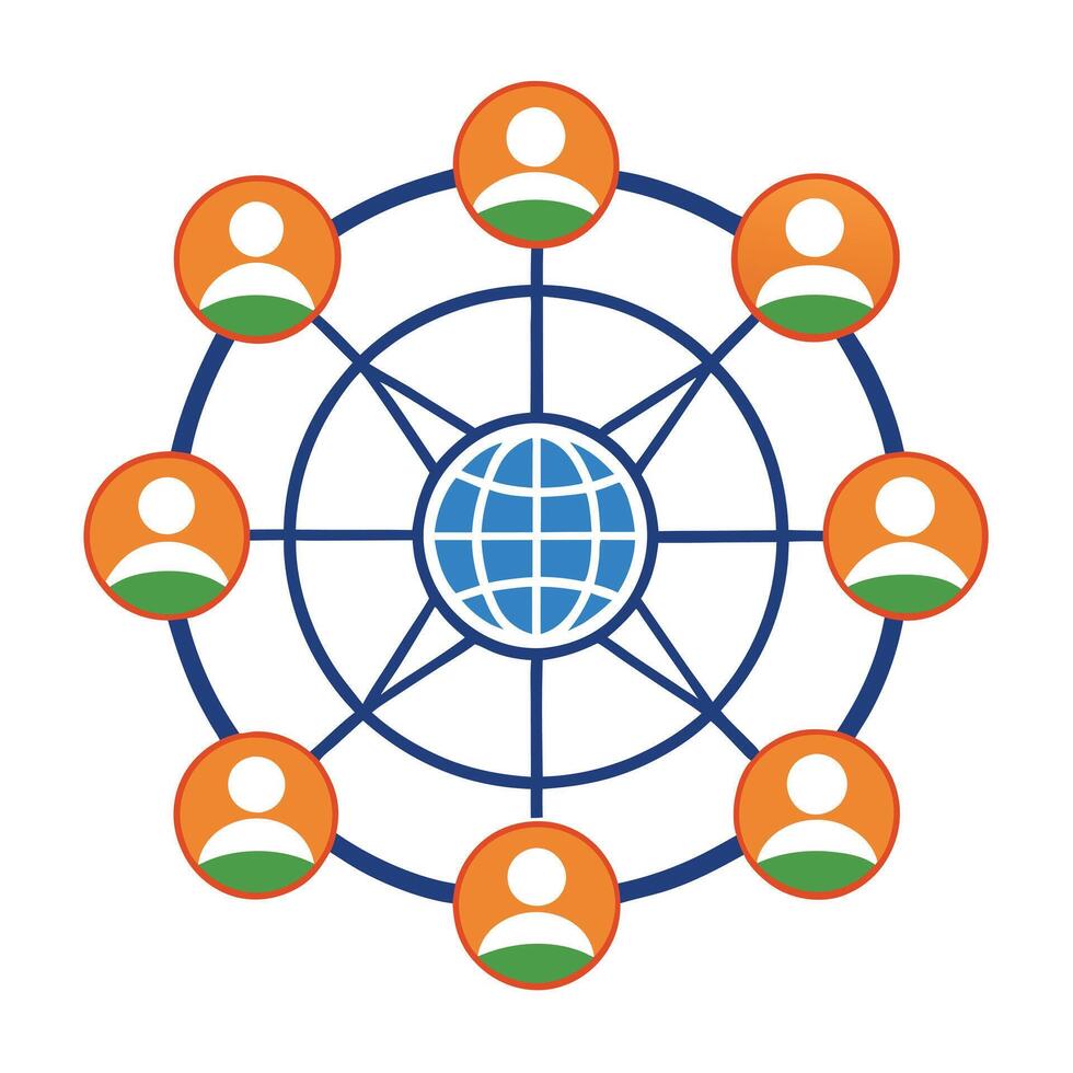 Modern Globe Icon with Networking Lines and Isolated Background vector