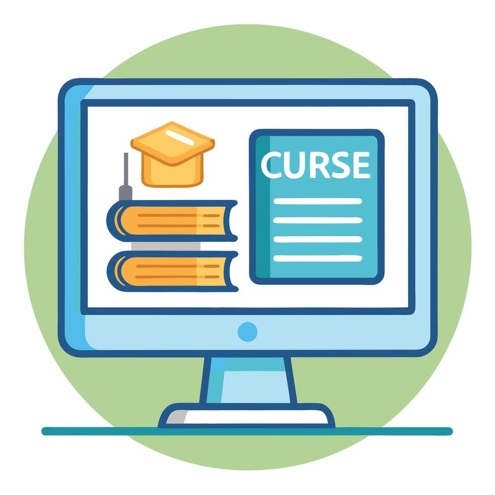 Elegant Computer Screen Icon Displaying a Book and Isolated Background vector