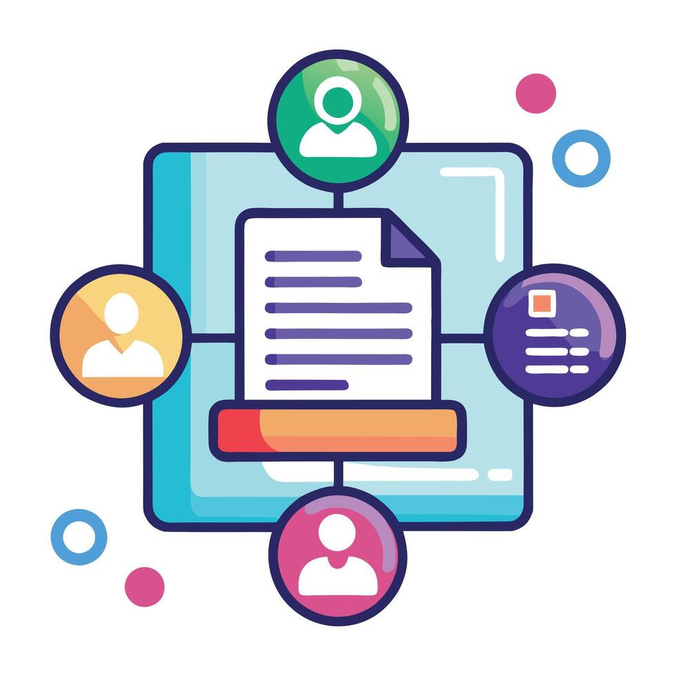 Elegant Shared Document Icon with Edits and Isolated Background vector