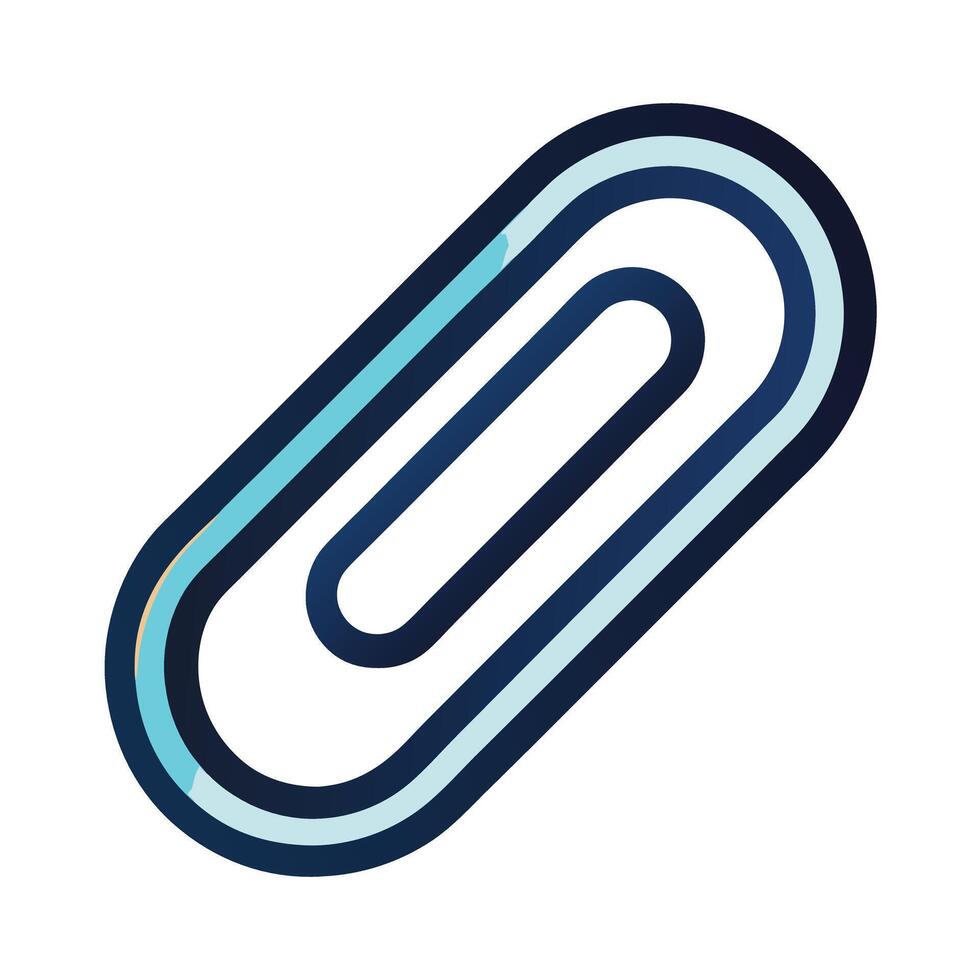 Sleek Paperclip Icon and Isolated Background vector