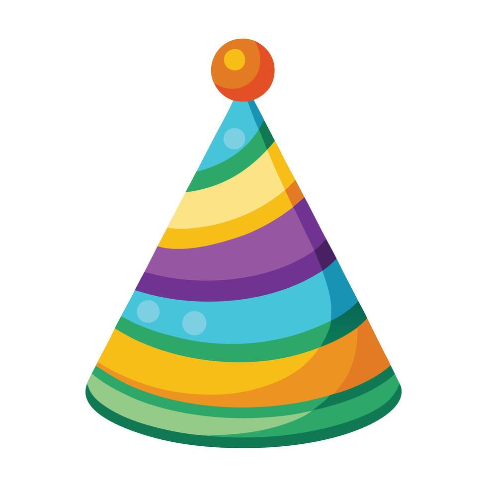 Modern Colorful Party Hat Icon and Isolated Background vector