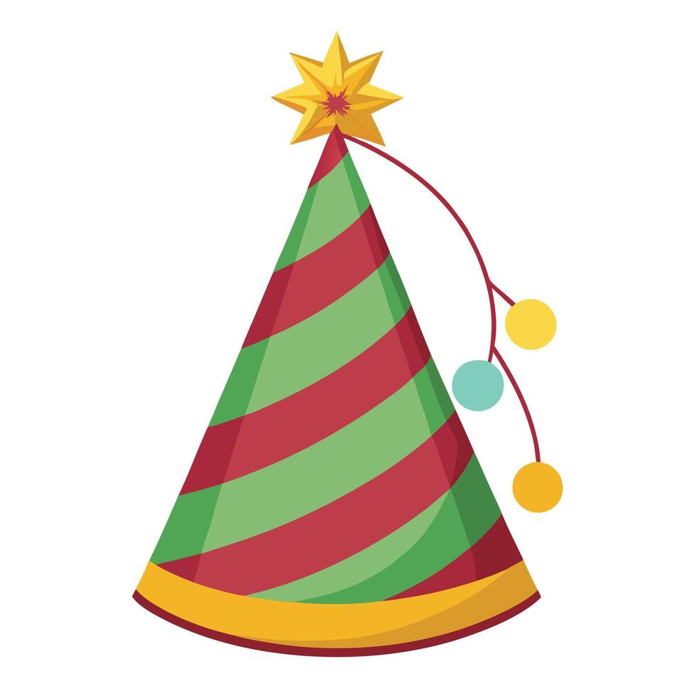Modern Festive Party Hat Icon with a Tassel and Isolated Background vector