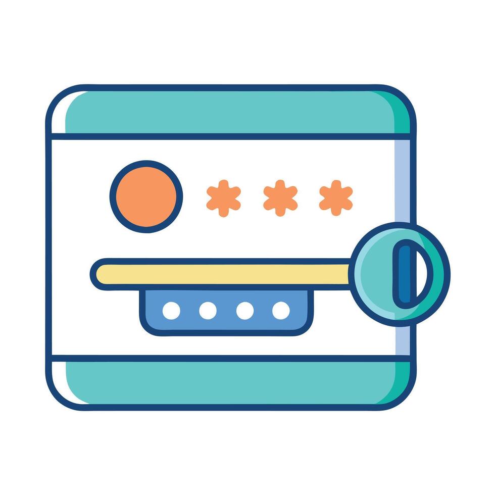 Modern Flat Design Password Field Icon and Isolated Background vector