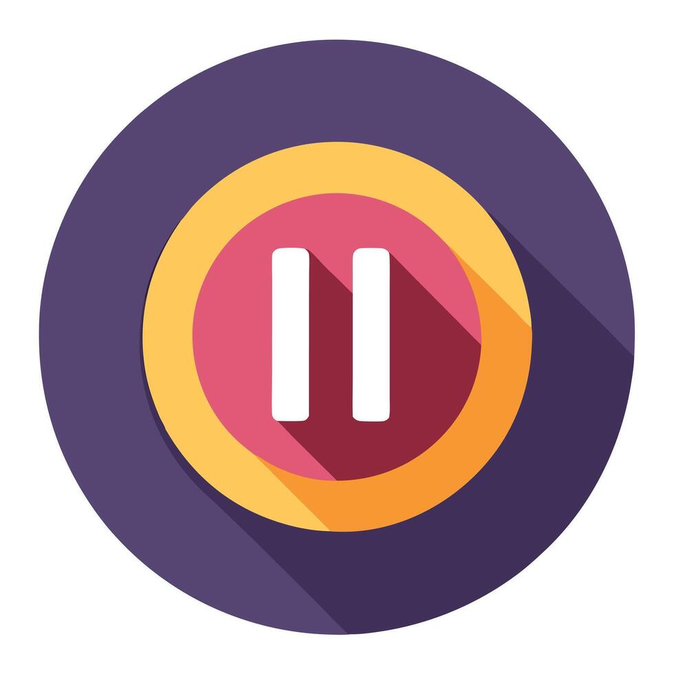 Pause Button Icon in a Circle and Isolated Background vector
