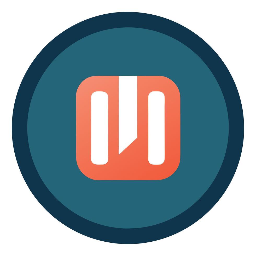 Modern Pause Button Icon in a Circle and Isolated Background vector