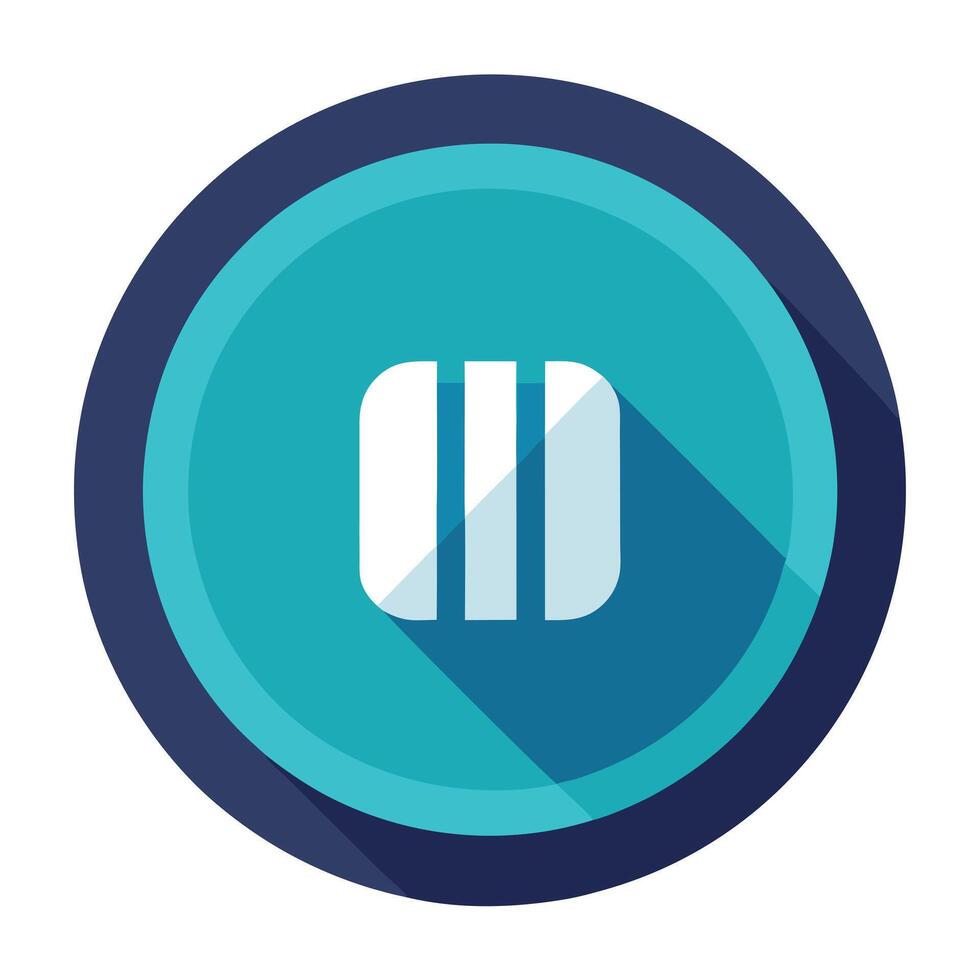 Elegant Pause Button Icon in a Circle and Isolated Background vector