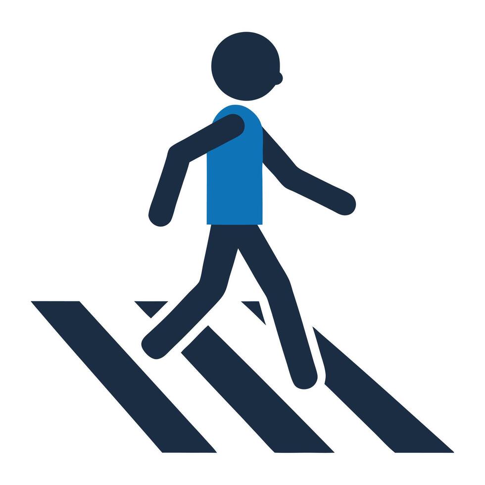 A man walking across a crosswalk vector
