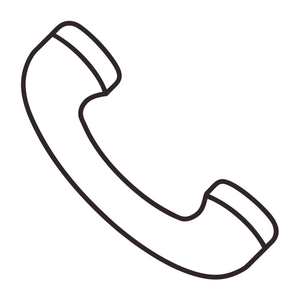 Elegant Clean Outline of a Phone Receiver Icon and Isolated Background vector