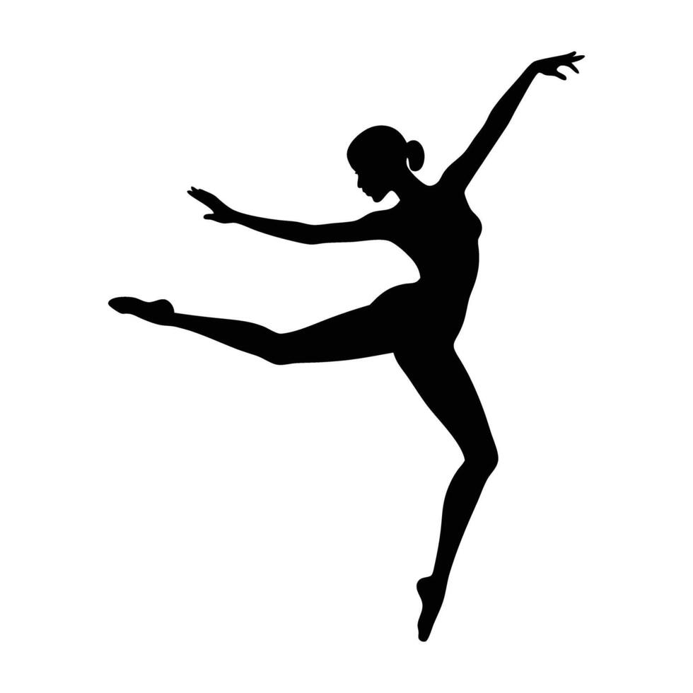 Artistic Jazz Dancer Turning Elegantly with One Foot on the Ground vector
