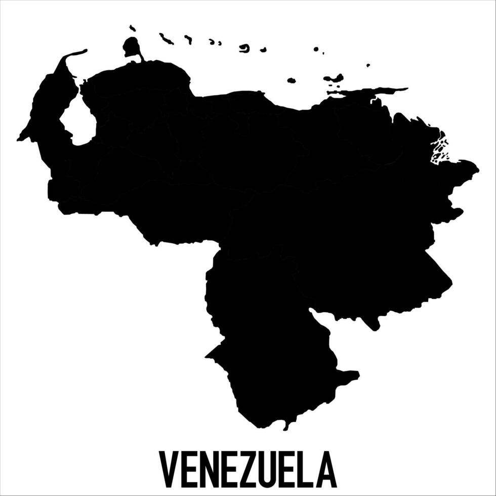 Venezuela Map - black World Map International template with High detailed isolated on white background vector
