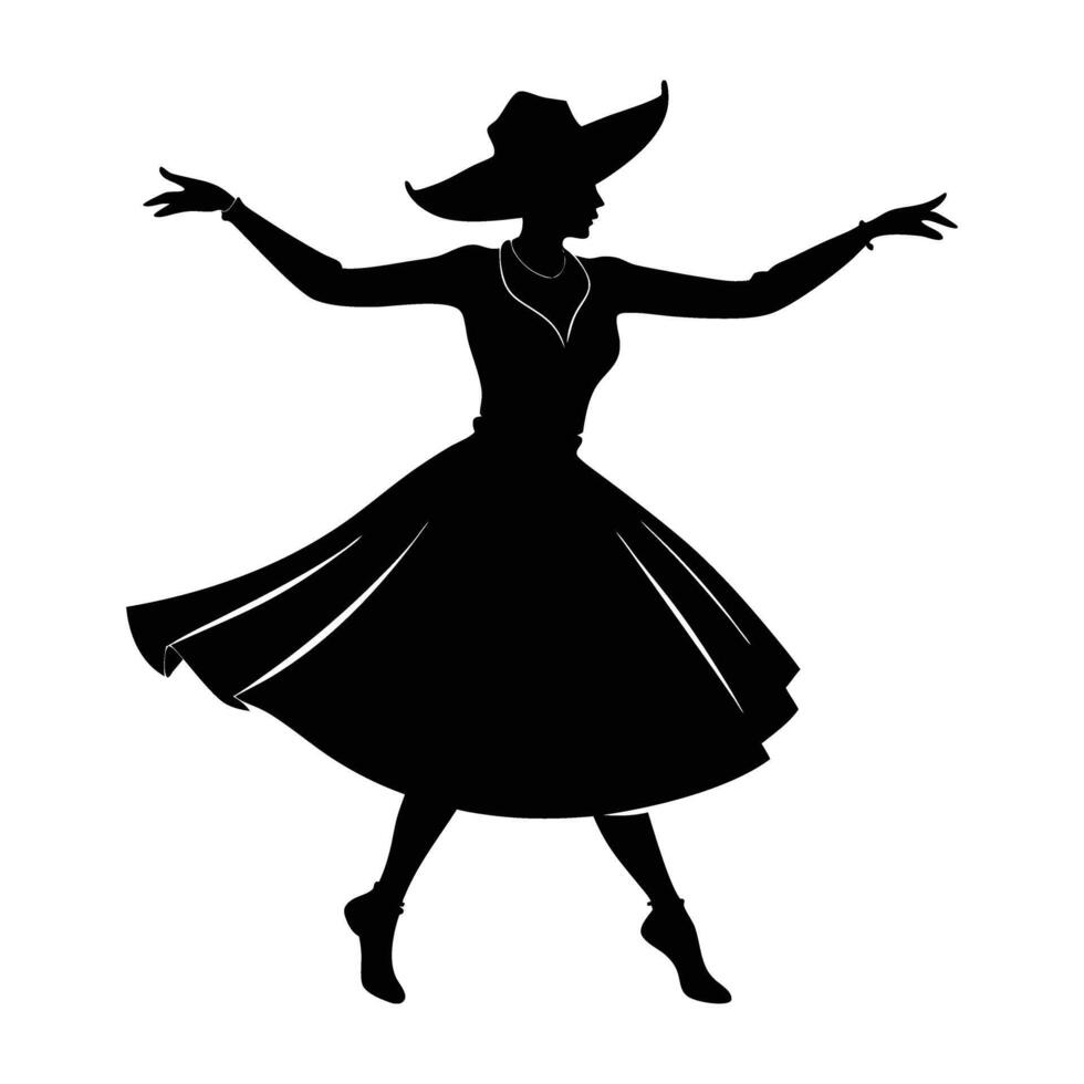 A vibrant folk dancer showcasing traditional attire through graceful rhythmic movements vector