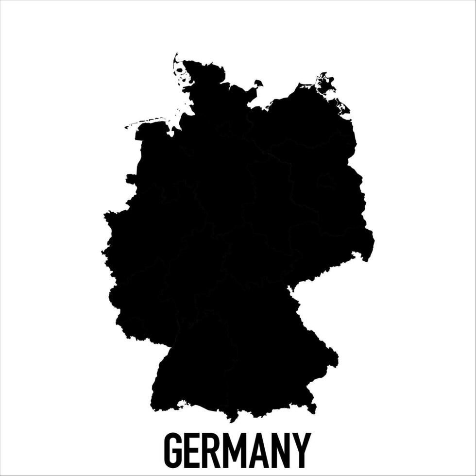 Germany Map - black World Map International template with High detailed isolated on white background vector