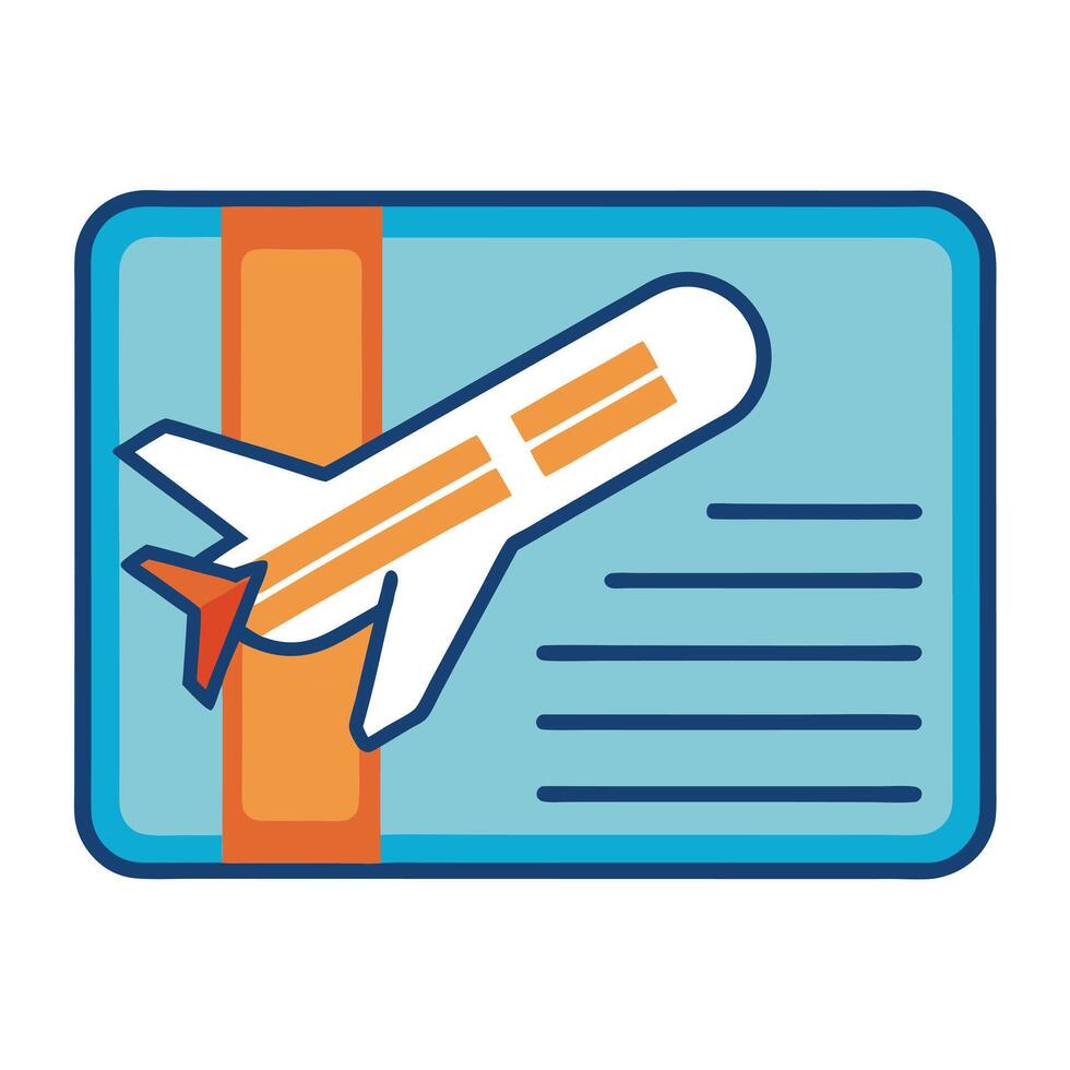 Modern Plane Ticket Icon with Flight Information and Isolated Background vector