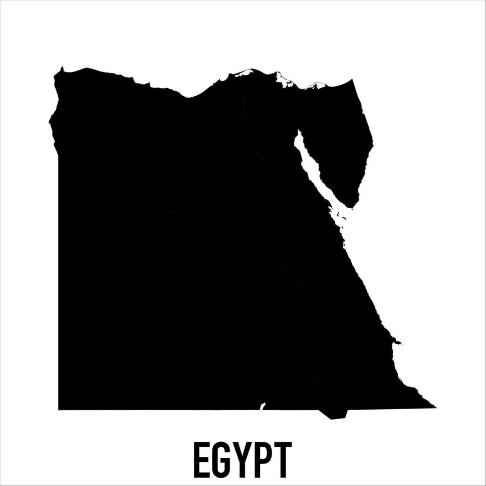 Egypt Map - black World Map International template with High detailed isolated on white background vector