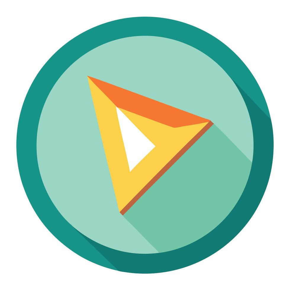 Modern Triangular Play Button Icon and Isolated Background vector