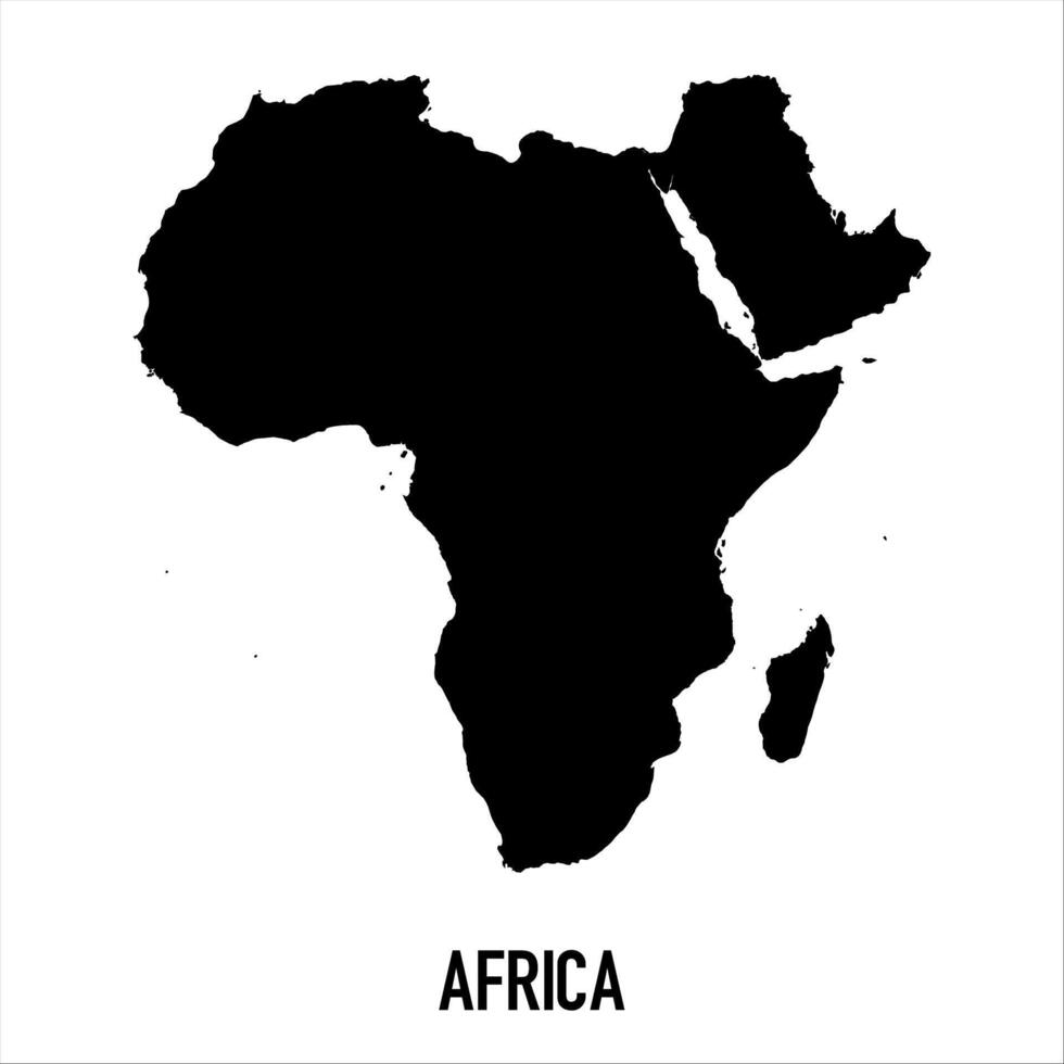 Africa Map - black World Map International template with High detailed isolated on white background vector