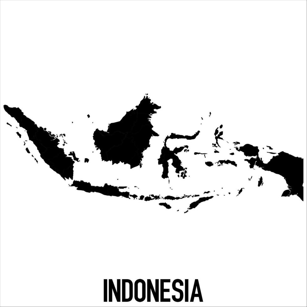 Indonesia Map - black World Map International template with High detailed isolated on white background vector
