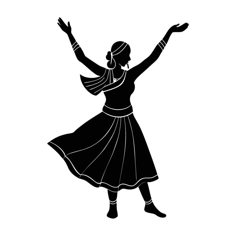 Festive Traditional Folk Dancer Expressing Cultural Joy with Raised Arms in Celebration vector