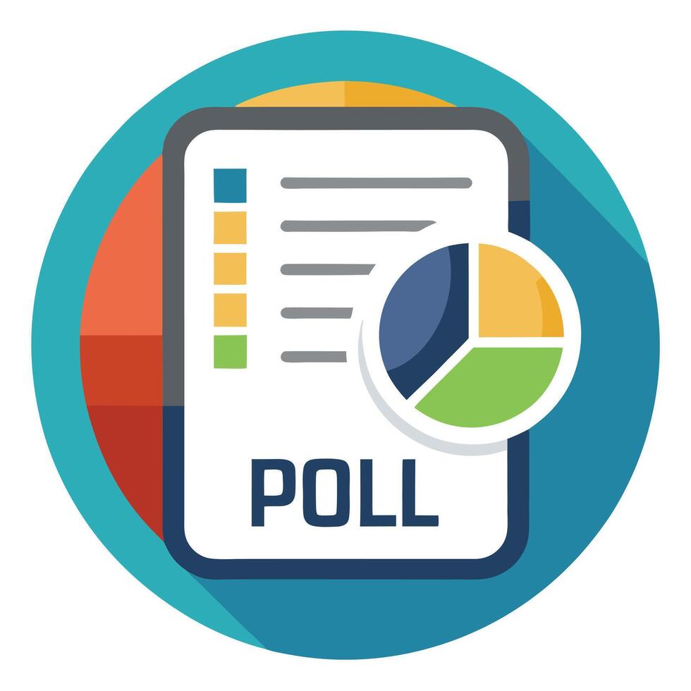 Modern Survey or Poll Icon with Multiple Options and Isolated Background vector