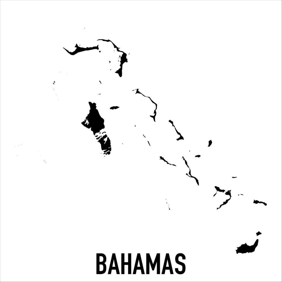 Bahamas Map - black World Map International template with High detailed isolated on white background vector