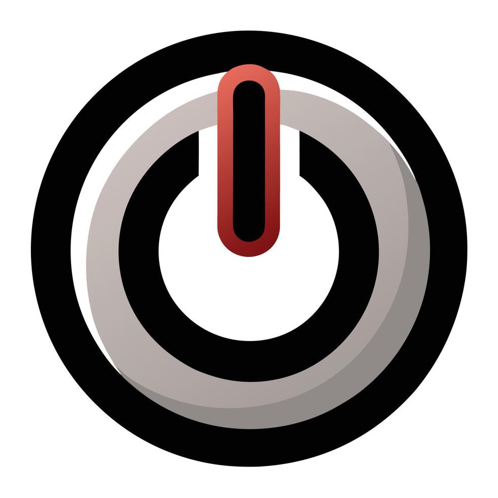 Elegant Simple Power Button Symbol Icon and Isolated Background vector