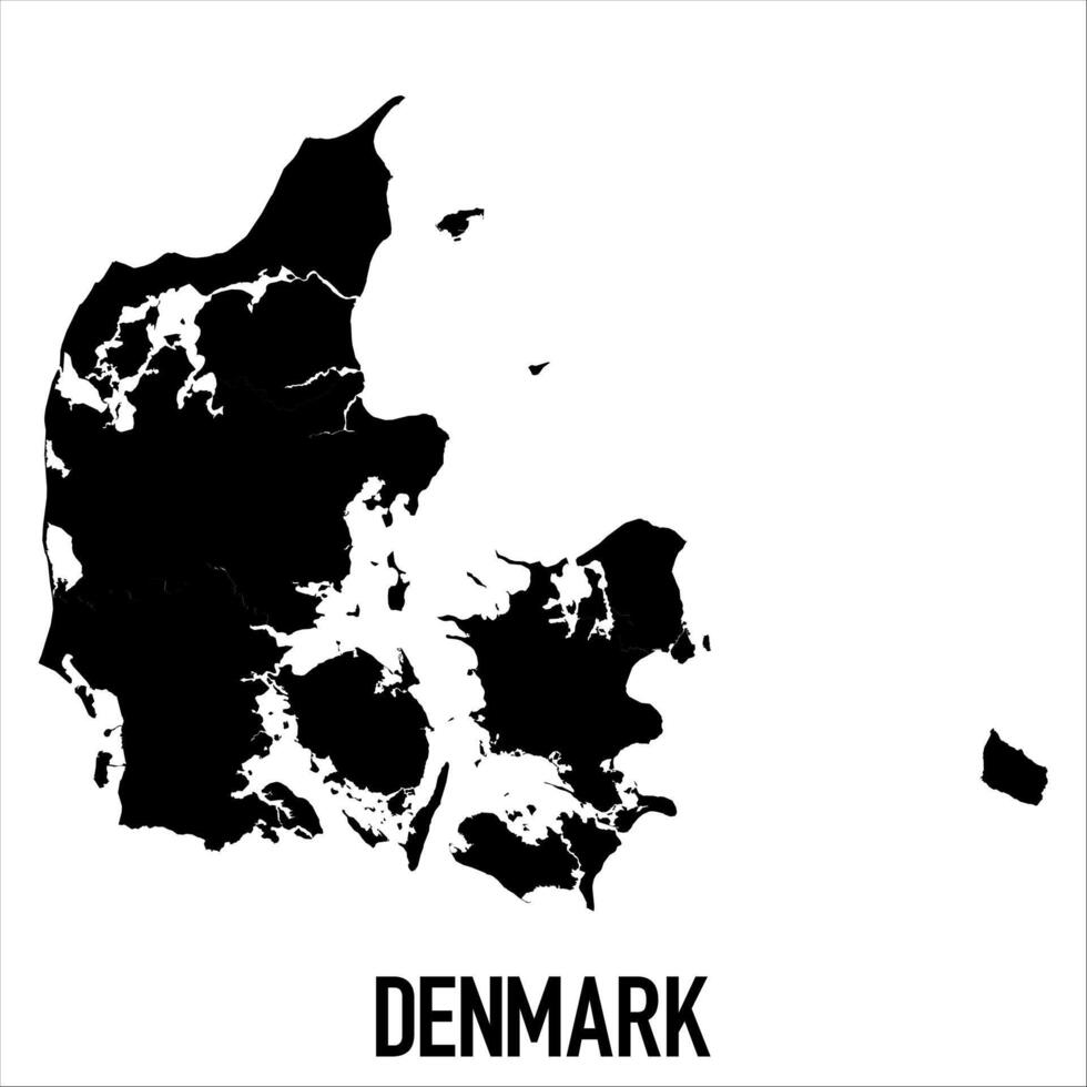 Denmark Map - black World Map International template with High detailed isolated on white background vector