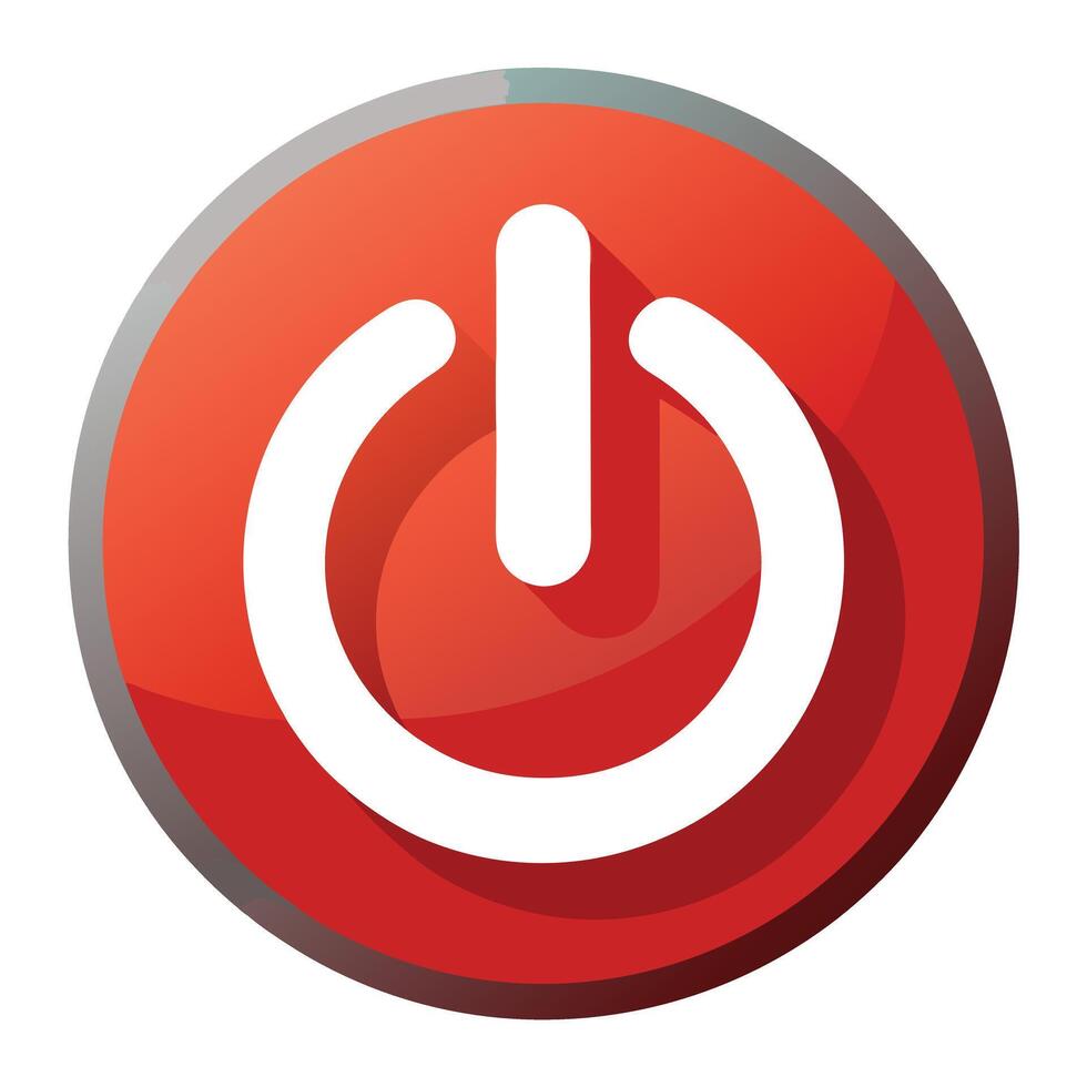Simple Power Button Symbol Icon and Isolated Background vector
