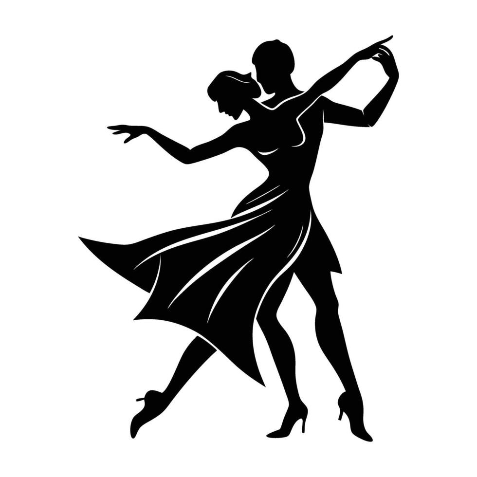 Tango Dancer Elegantly Stepping Forward in a Passionate Rhythmic Motion vector