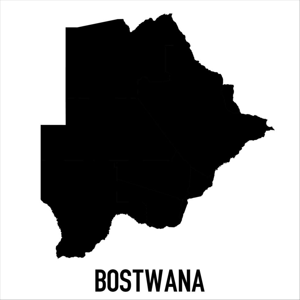 Bostwana Map - black World Map International template with High detailed isolated on white background vector