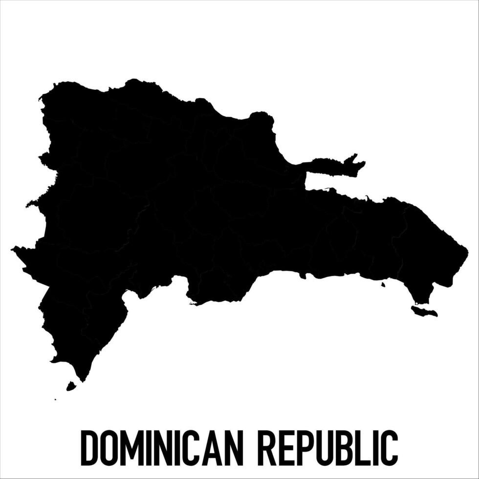 Dominican Republic Map - black World Map International template with High detailed isolated on white background vector