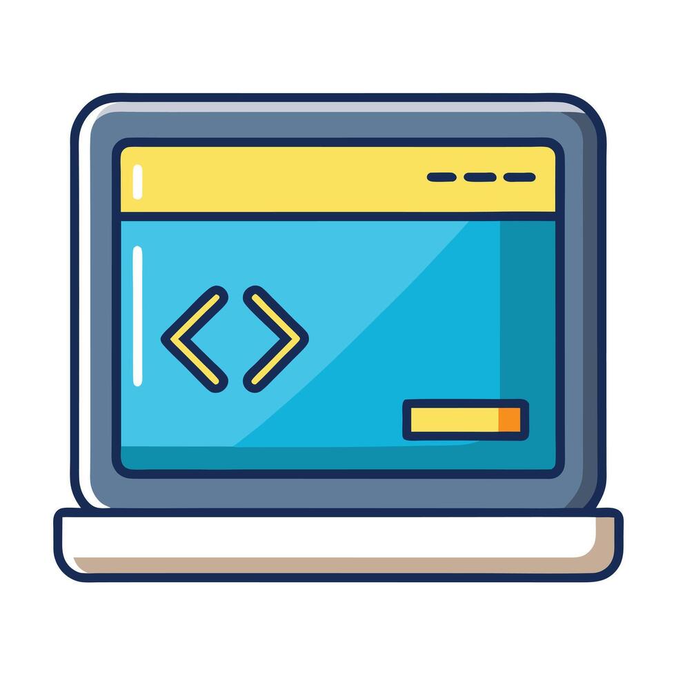 Modern Terminal Window Icon with Code and Isolated Background vector