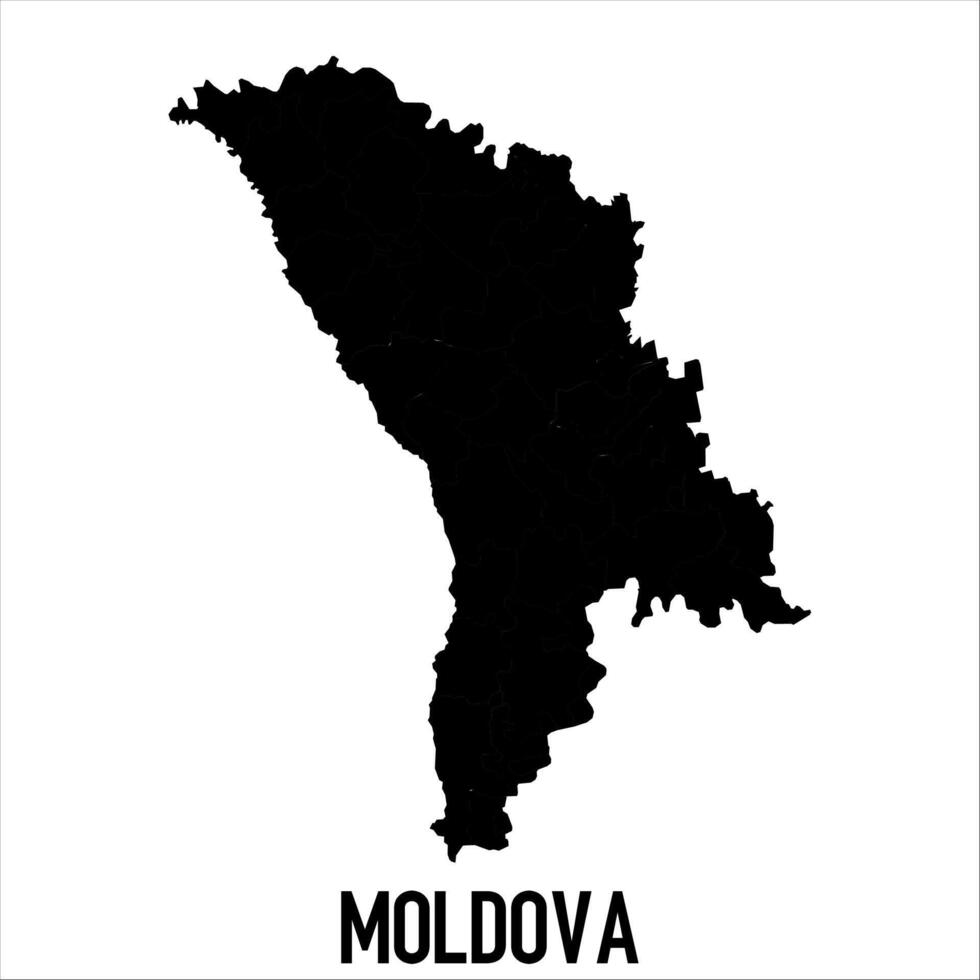 Moldova Map - black World Map International template with High detailed isolated on white background vector