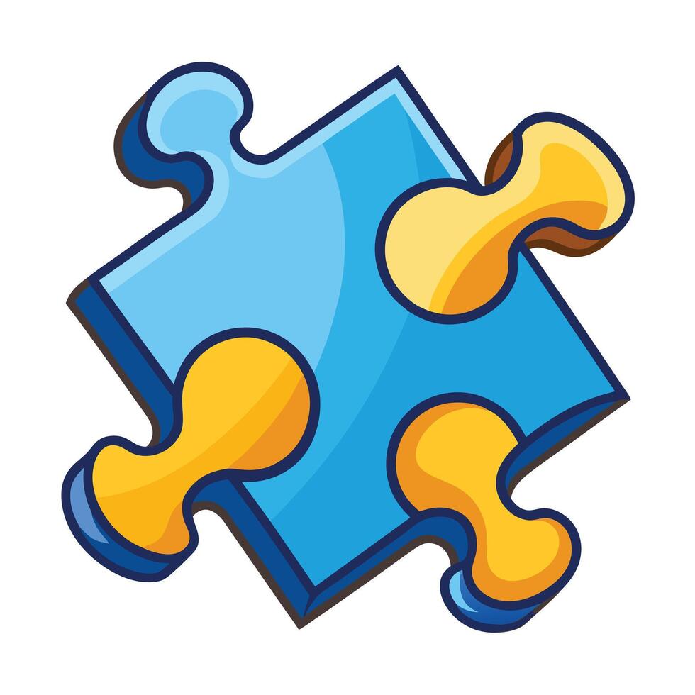Elegant Completed Jigsaw Puzzle Piece Icon and Isolated Background vector